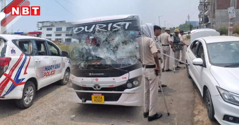 गुरुग्राम में बस ने कर्मचारी को कुचला,गुरुग्राम में बस से कुचलकर कंपनी कर्मचारी की मौत बवाल, शव उठाने पहुंची पुलिस पर पथराव में दो घायल – clash between police and company staff after a employee crushed by bus in gurugram two injured