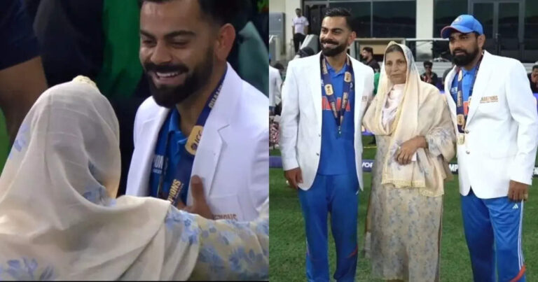 मोहम्मद शमी की मां के कदमों में विराट कोहली, चैंपियंस ट्रॉफी जीतने के बाद यूं दिया सम्मान