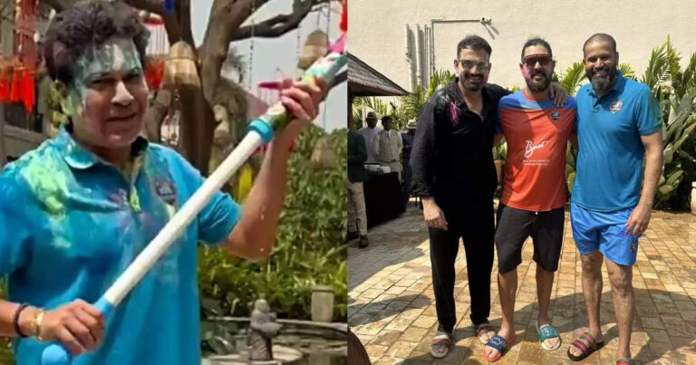पठान भाइयों की होली देखी अपने? धर्म के ठेकेदारों के गाल पर तमाचा है – irfan pathan and yusuf pathan celebrated holi with sachin tendulkar yuvraj singh in iml t20