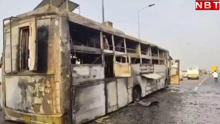 Lucknow Bus Fire News,1 KM तक दौड़ती रही जलती बस! आग से घिरी चीखती ही रह गईं 5 जिंदगियां, सोते यात्रियों पर टूटा कहर – lucknow bus fire burning bus kept running for 1 km