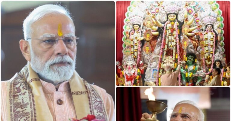 PM Modi Kali Bari Mandir: PM मोदी ने चितरंजन पार्क में किए मां दुर्गा के दर्शन, काली बाड़ी मंदिर में भी की पूजा-अर्चना, माता की उतारी आरती