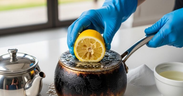 clean burnt tea pan remove blackness without scrubbing tips