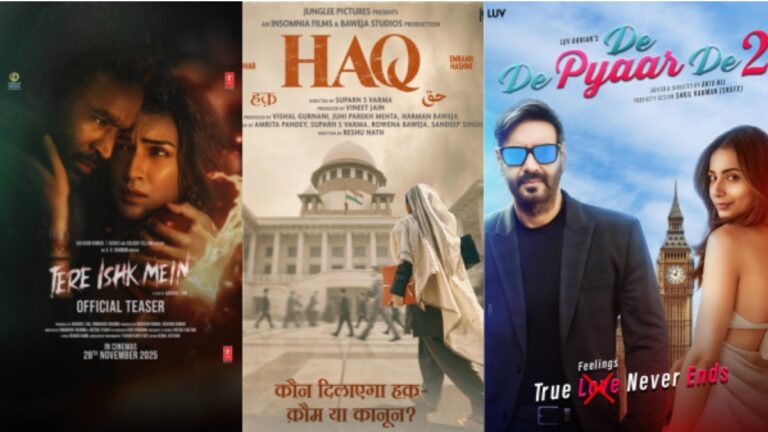 नवंबर में होगा फिल्मी धमाका, एक्शन, रोमांस, हॉरर और कॉमेडी जॉनर की 17 फिल्में होंगी रिलीज | Bollywood Movies Releasing in November 2025 Upcoming Hindi Films List Tere Ishq Mein de de Pyaar de 2