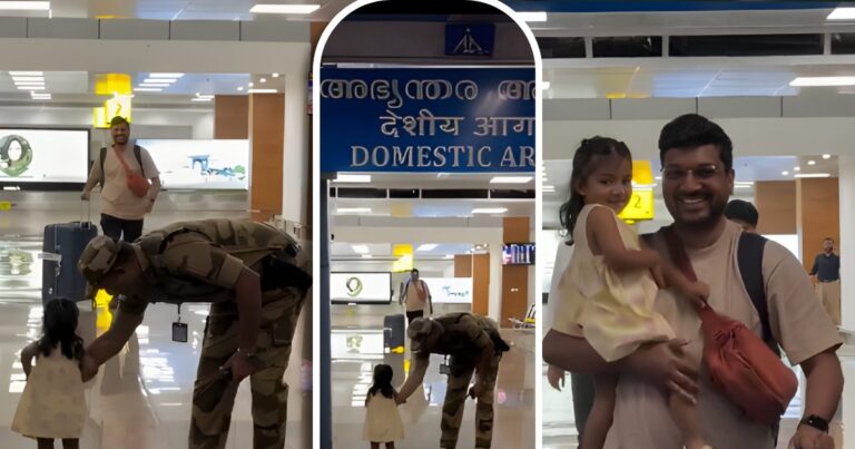 CISF | Airport News | विदेश से लौटे पिता से मिलने दौड़ी नन्ही बेटी, इंसानियत और नियमों की मझधार में फंसा CISF जवान, फिर जीता सबका दिल | Cisf jawan humanity airport emotional viral video father daughter reunion airport arrival story india