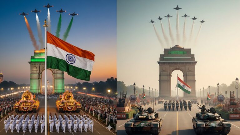 Republic Day: बदलते भारत की झलक! कर्तव्य पथ पर आकाश से अर्जुन तक ‘बैटल एरे’ में दिखी स्वदेशी हथियारों की ताकत | Republic Day 2026 Parade Highlights BrahMos, Akash Arjun Tank suryastra debut Kartavya Path