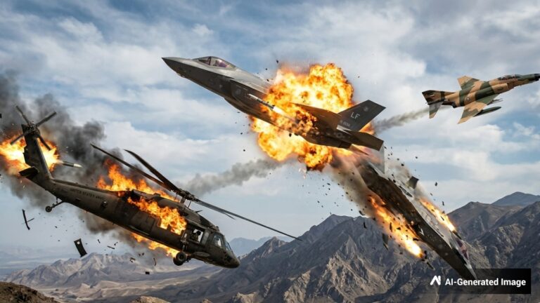 America Iran War: ईरान ने निकाली Trump की हेकड़ी, 24 घंटे में 2 चॉपर- 2 फाइटर जेट मिट्टी में मिलाए- Video | America Iran War-US-airforce 4 aircraft-shot-down-by Iran- black hawk chinook f-35 trump-fail