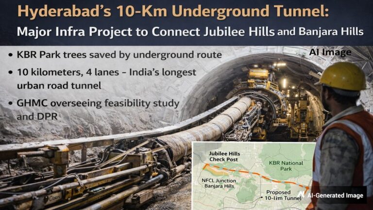 Hyderabad Infra News: KBR पार्क को बचाने के लिए बन रही 10 किमी लंबी सुरंग, ट्रायल रन हुआ पूरा | Hyderabad Infra News 10 km tunnel being built to save KBR Park with trial runs completed hindi
