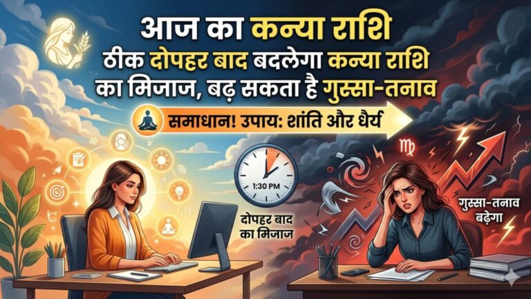 Aaj ka Kanya Rashi: ठीक दोपहर बाद बदलेगा कन्या राशि का मिजाज, बढ़ सकता है गुस्सा-तनाव, यहां मिलेगा समाधान!